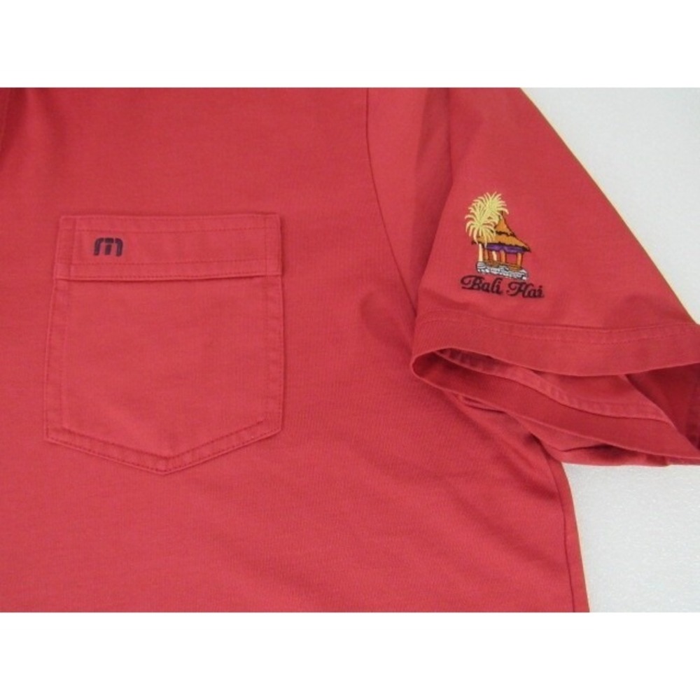 Travis‎ Mathew Bali Hai Vegas Cotton Blend Monogram Polo Style Shirt Size L